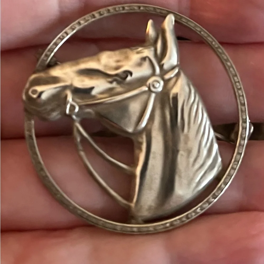 STERLING SILVER HORSE HEAD BROOCH VINTAGE FINE DETAIL! STUNNING!! - Picture 4 of 6